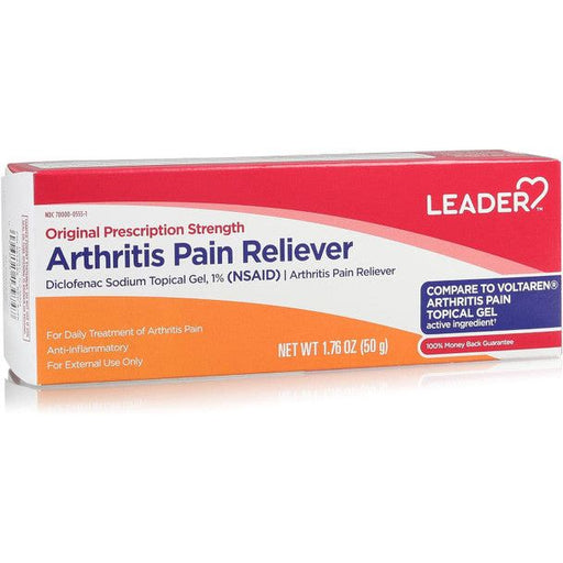 Leader Leader Arthritis Pain Reliever 1% Topical Gel, 1.76 Oz Medicine Cabinets White Smoke