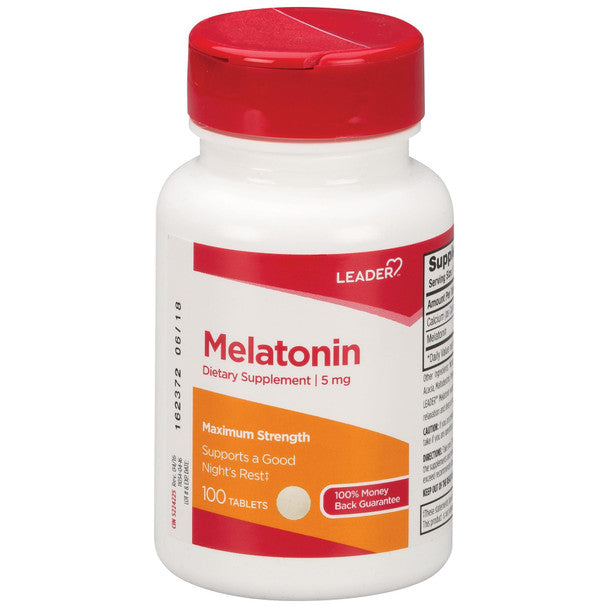 Leader Leader Melatonin 3 Mg Tablets 100Ct Vitamins & Supplements White Smoke
