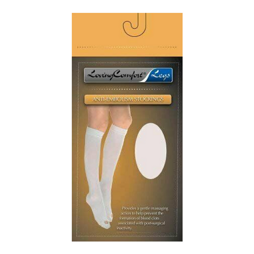 Loving Comfort Loving Comfort Anti-Embolism Knee High Stockings, 15-20 mmHg, Closed Toe, Beige, 2X-Large, 1 Pair Hosiery Sandy Brown