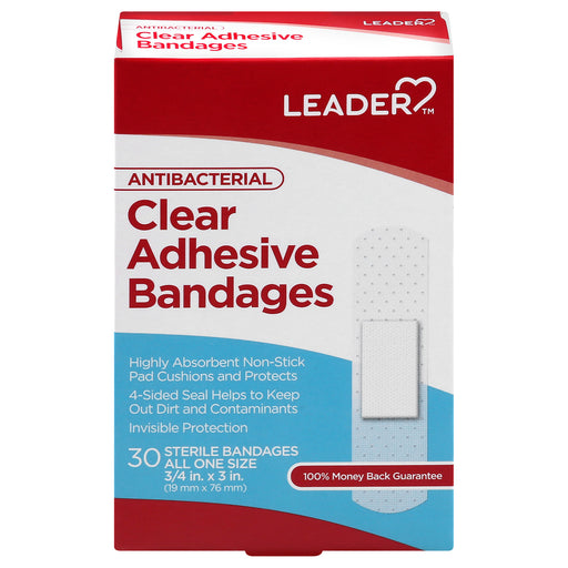 Leader Leader Bandages, Adhesive, Clear, Antibacterial Medical Tape & Bandages Lavender