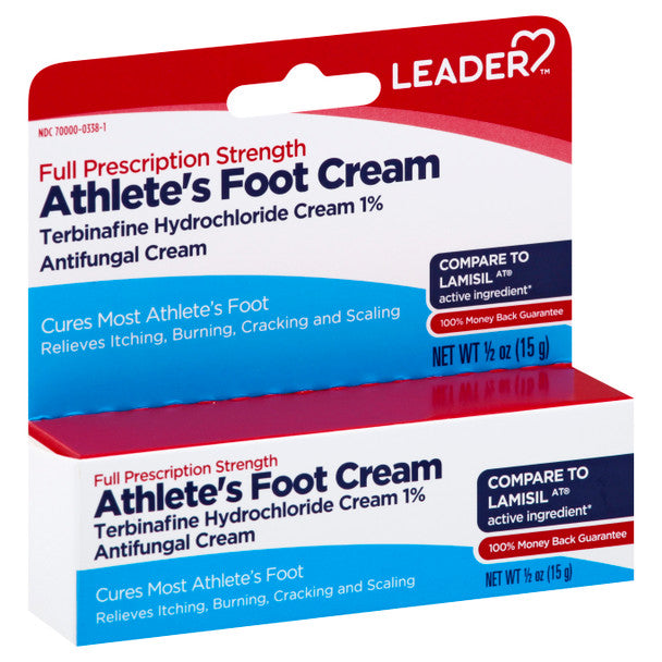 Leader Leader Athletes Foot Cream, Full Prescription Strength, 0.5 Oz Foot Care White Smoke