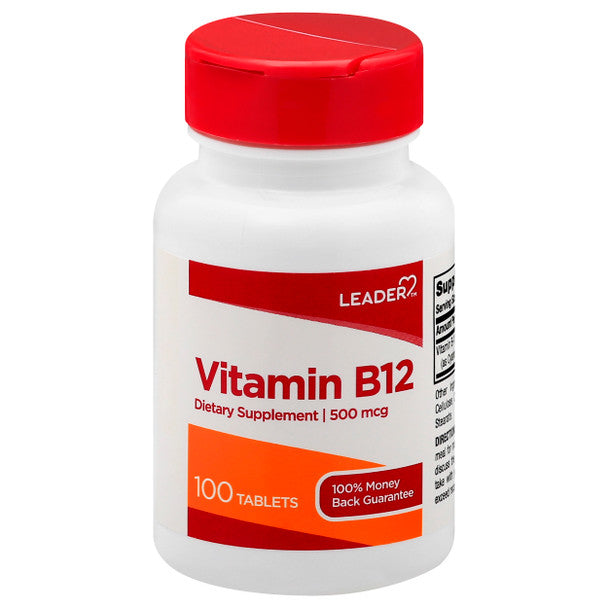 Leader Leader Vitamin B12 500 Mcg Tablets 100Ct Vitamins & Supplements White Smoke