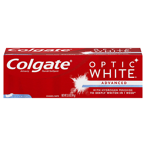 Colgate Colgate Optic White Advanced Anticavity Fluoride Toothpaste, Icy Fresh, 3.5 Oz Toothpaste Firebrick