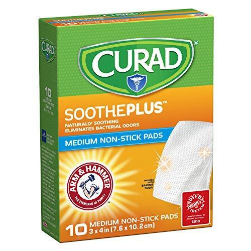 Curad Curad Soothe Plus Non Stick Pads - Medium First Aid White Smoke