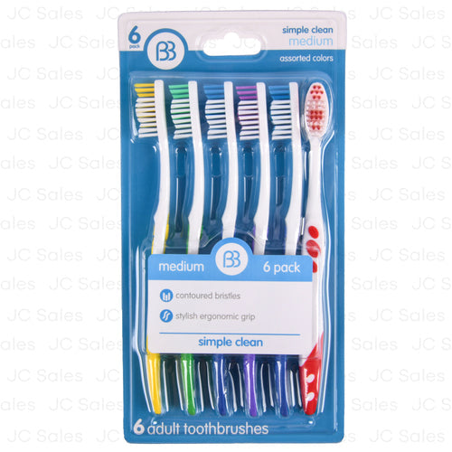 Brush Buddies Brush Buddies Simple Clean Toothbrush Medium -- 12 Per Box Toothbrushes Lavender