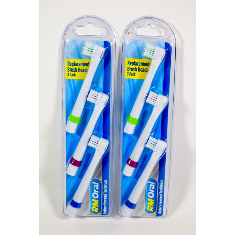 RM Oral RM Oral 2 Battery Powered Toothbrush 3 Pack Replacement Brush Head 6 Total Heads Toothbrush Replacement Heads Lavender