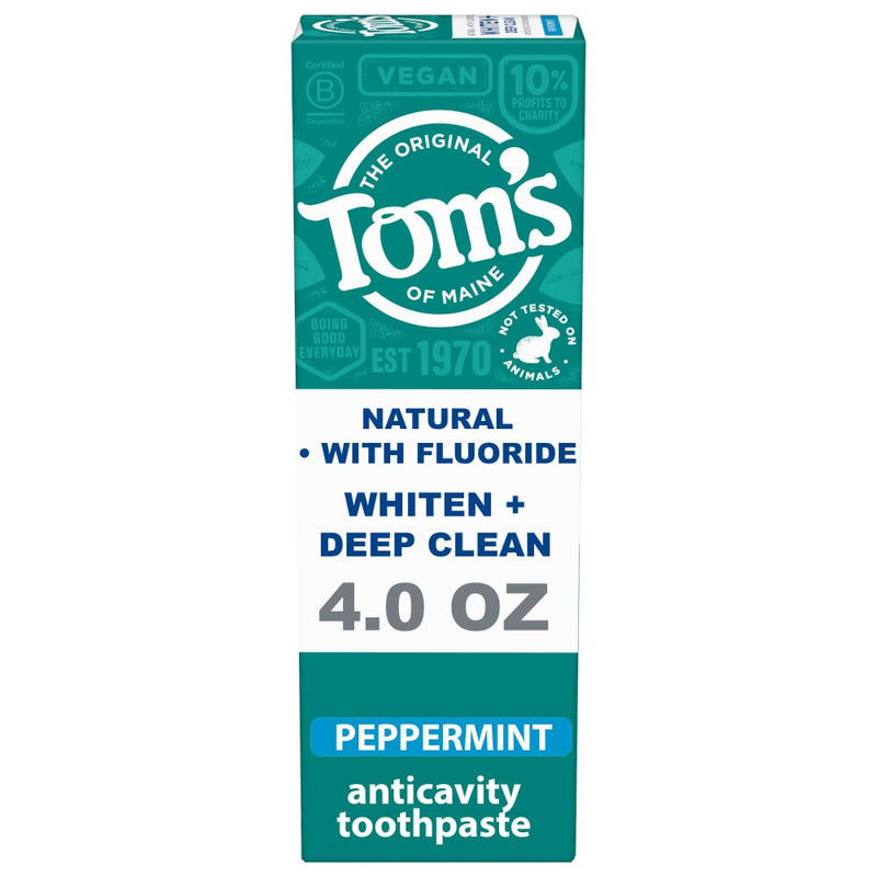 Tom's of Maine Tom's of Maine Whiten+Deep Clean Whitening Toothpaste With Fluoride Peppermint 4 Oz Toothpaste White Smoke