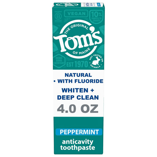 Tom's of Maine Tom's of Maine Whiten+Deep Clean Whitening Toothpaste With Fluoride Peppermint 4 Oz Toothpaste White Smoke