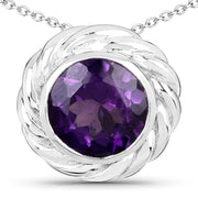 Bids.com 3.30 Carat Genuine Amethyst .925 Sterling Silver Pendant Pendants White Smoke