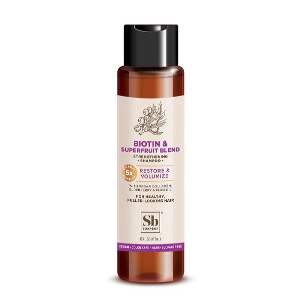 Soapbox Soapbox Shampoo, Strengthening, Biotin & Superfruit Blend, Restore & Volumize 16 Fl Oz Shampoo White Smoke