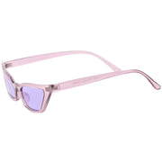 zeroUV Retro Women's Translucent Thin Cat Eye Color Tone Sunglasses C663 Sunglasses White Smoke Purple Purple,Pink Pink,Red Red,Blue Blue,Yellow Yellow