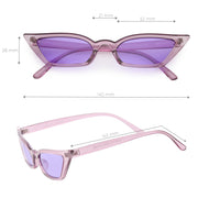 zeroUV Retro Women's Translucent Thin Cat Eye Color Tone Sunglasses C663 Sunglasses White Smoke Purple Purple,Pink Pink,Red Red,Blue Blue,Yellow Yellow
