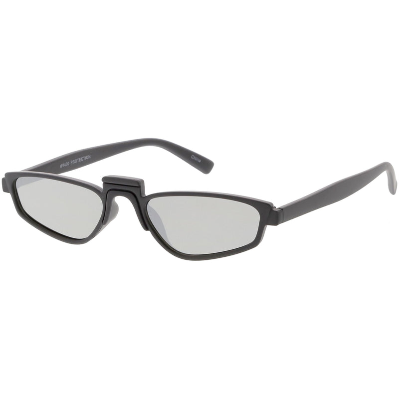 zeroUV Women's Retro Modern Low Bridge Mirrored Lens Cat Eye Sunglasses C670 Sunglasses White Smoke Matte Black Silver Mirror,Matte Smoke Blue Mirror,Black Pink Mirror,White Silver Mirror,Tortoise Magenta Mirror