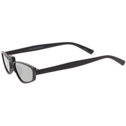 zeroUV Women's Retro Modern Low Bridge Mirrored Lens Cat Eye Sunglasses C670 Sunglasses White Smoke Matte Black Silver Mirror,Matte Smoke Blue Mirror,Black Pink Mirror,White Silver Mirror,Tortoise Magenta Mirror