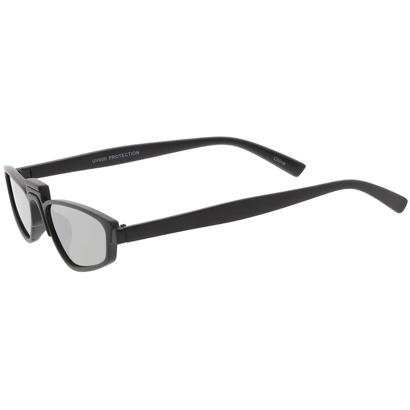 zeroUV Women's Retro Modern Low Bridge Mirrored Lens Cat Eye Sunglasses C670 Sunglasses White Smoke Matte Black Silver Mirror,Matte Smoke Blue Mirror,Black Pink Mirror,White Silver Mirror,Tortoise Magenta Mirror