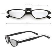 zeroUV Women's Retro Modern Low Bridge Mirrored Lens Cat Eye Sunglasses C670 Sunglasses White Smoke Matte Black Silver Mirror,Matte Smoke Blue Mirror,Black Pink Mirror,White Silver Mirror,Tortoise Magenta Mirror