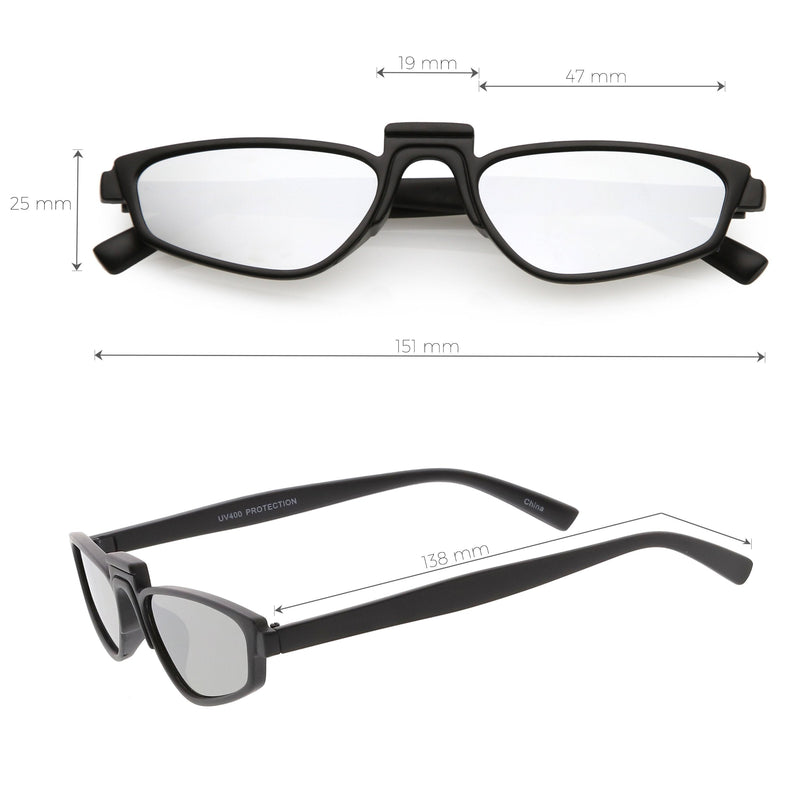 zeroUV Women's Retro Modern Low Bridge Mirrored Lens Cat Eye Sunglasses C670 Sunglasses White Smoke Matte Black Silver Mirror,Matte Smoke Blue Mirror,Black Pink Mirror,White Silver Mirror,Tortoise Magenta Mirror
