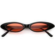 zeroUV Women's Retro 90's Thin Color Tone Cat Eye Sunglasses C662 Sunglasses White Smoke Black Red