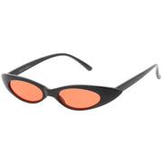 zeroUV Women's Retro 90's Thin Color Tone Cat Eye Sunglasses C662 Sunglasses White Smoke Black Red,Black Yellow,Black Pink,Black Smoke
