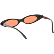 zeroUV Women's Retro 90's Thin Color Tone Cat Eye Sunglasses C662 Sunglasses White Smoke Black Red,Black Yellow,Black Pink,Black Smoke