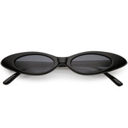 zeroUV Women's Retro 90's Thin Color Tone Cat Eye Sunglasses C662 Sunglasses White Smoke Black Smoke