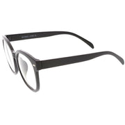 zeroUV Oversize Round Indie Horned Rim Clear Lens Glasses C612 Sunglasses White Smoke Tortoise Clear,Black Clear