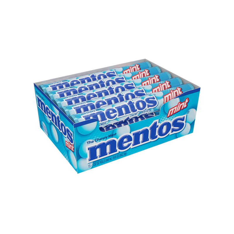 Mentos Mentos Mint Chewy Candy Rolls, 15 Count (Pack of 15) Candy & Chocolate White Smoke