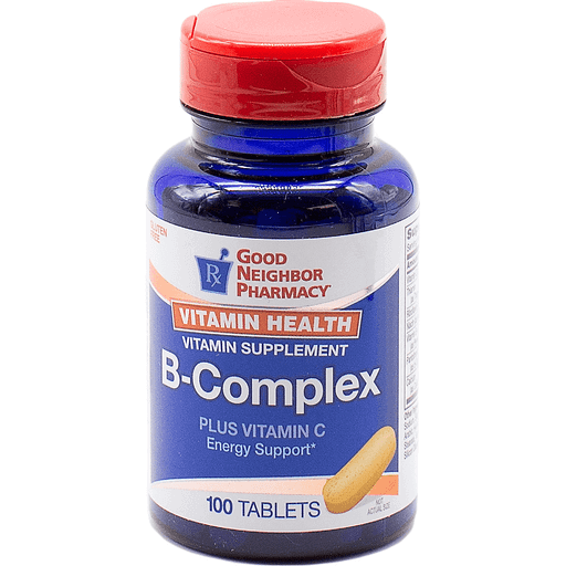 Good Neighbor Pharmacy Good Neighbor Pharmacy GNP Vitamin B-Complex + C Supplement 100 Tablets Vitamins & Supplements White Smoke