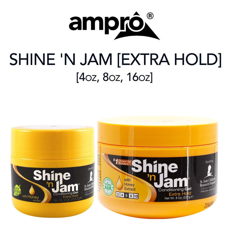 Ampro Shine N Jam Con Gel Extra Hld 4 Oz Health & Beauty White Smoke