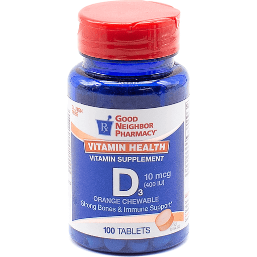 0 GNP Vitamin D 400iu Orange Chewable 100 Tabs Folder Tabs White Smoke