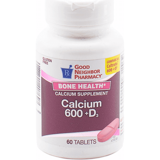 Good Neighbor Pharmacy Good Neighbor Pharmacy GNP Calcium Plus + D3 600 Mg, 60 Tablets Vitamins & Supplements White Smoke