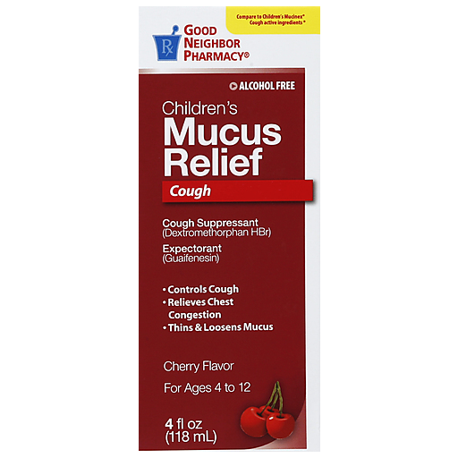 Good Neighbor Pharmacy Good Neighbor Pharmacy Gnp Mucus Relief Dm Child Cough Chry 4oz Medicine & Drugs Dark Red