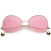 zeroUV Women's Retro Oversize Butterfly Shape Color Tone Lens Sunglasses C443 Sunglasses White Smoke Gold Yellow,Gold Pink,Gold Blue,Gold Purple,Gold Peach,Gold Green