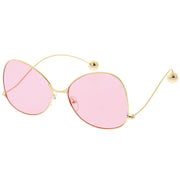 zeroUV Women's Retro Oversize Butterfly Shape Color Tone Lens Sunglasses C443 Sunglasses White Smoke Gold Yellow,Gold Pink,Gold Blue,Gold Purple,Gold Peach,Gold Green
