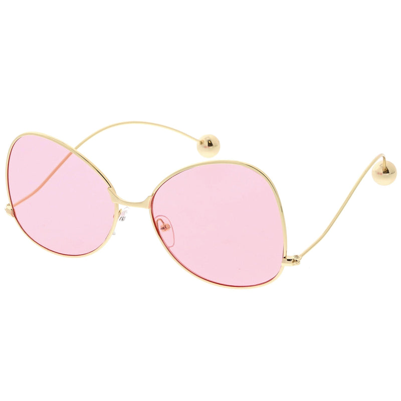 zeroUV Women's Retro Oversize Butterfly Shape Color Tone Lens Sunglasses C443 Sunglasses White Smoke Gold Yellow,Gold Pink,Gold Blue,Gold Purple,Gold Peach,Gold Green