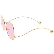 zeroUV Women's Retro Oversize Butterfly Shape Color Tone Lens Sunglasses C443 Sunglasses White Smoke Gold Yellow,Gold Pink,Gold Blue,Gold Purple,Gold Peach,Gold Green