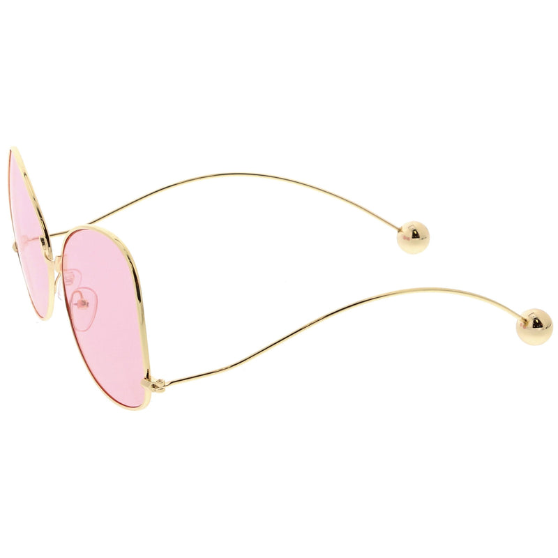 zeroUV Women's Retro Oversize Butterfly Shape Color Tone Lens Sunglasses C443 Sunglasses White Smoke Gold Yellow,Gold Pink,Gold Blue,Gold Purple,Gold Peach,Gold Green