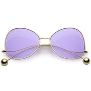 zeroUV Women's Retro Oversize Butterfly Shape Color Tone Lens Sunglasses C443 Sunglasses White Smoke Gold Purple