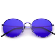 zeroUV Retro Fashion Round Color Tone Colors Flat Lens Sunglasses C437 Sunglasses White Smoke Purple Blue