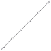 Bids.com 14k White Gold Anklet with Puffed Heart Design Accessories White Smoke 10 / White Gold