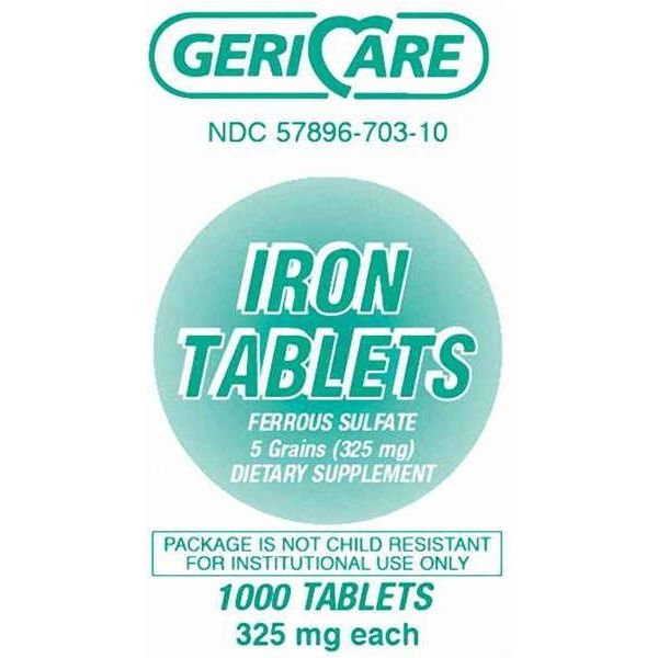 GeriCare GeriCare Iron Supplement 325 Mg Strength Tablet Vitamins & Supplements White Smoke