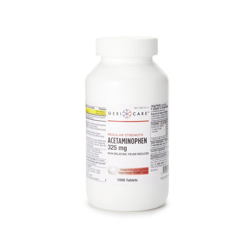 Gericare Gericare Pain Relief 325 Mg Acetaminophen Tablet 1000 Per Bottle Health & Beauty White Smoke