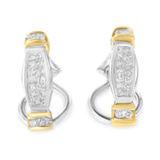 Bids.com 14K Two-Toned Gold Round and Princess Cut Diamond Earrings (0.5 cttw, H-I Color, SI2-I1 Clarity) Earrings White Smoke YellowWhite.Gold / 0.5