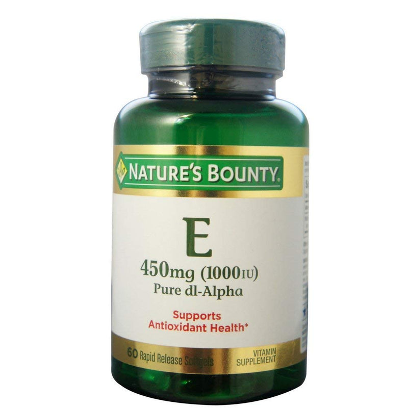 Nature's Bounty Nature's Bounty Vitamin E, Pure Dl-Alpha, 450 Mg (1000 IU), Rapid Release Softgels Vitamins & Supplements White Smoke