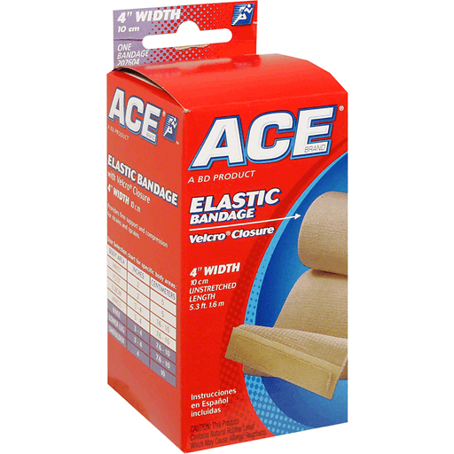ACE ACE Elastic Bandage With Velcro Closure, 4 Inch Width Medical Tape & Bandages White Smoke