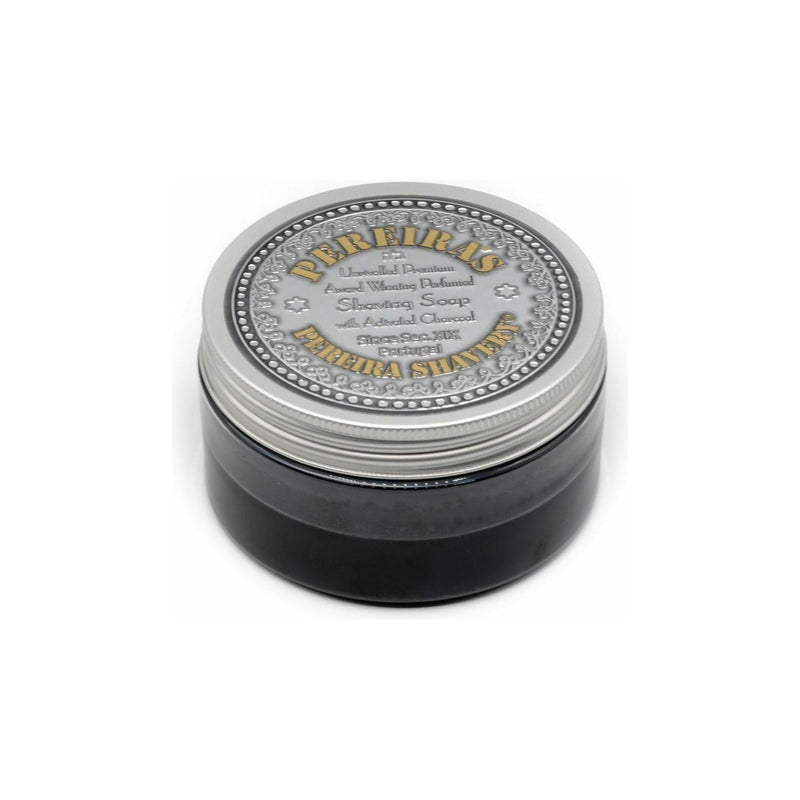 Pereira Shavery Pereira Shavery KIT: Green Unbreakable Bowl + Water Blossom With Activated Charcoal In Aluminum Dish Shaving Soap Shaving Kit Gray