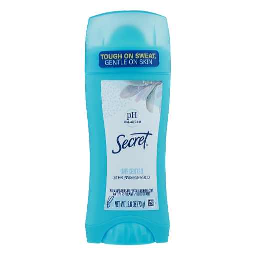 Secret Secret pH Balanced Unscented Invisible Solid Antiperspirant & Deodorant - 2.6oz Deodorant Light Gray