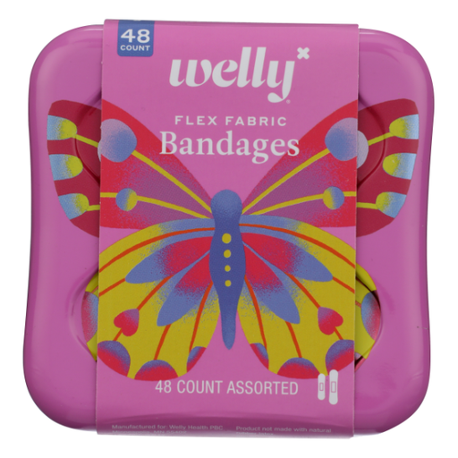 Welly Welly Butterfly Bandages 48Ct First Aid Pale Violet Red