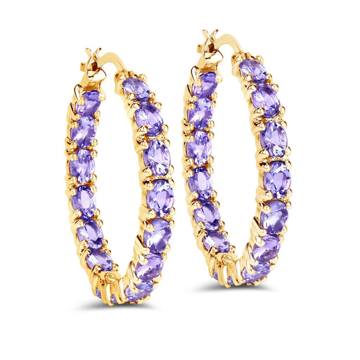 Bids.com 5.10 Carat Genuine Tanzanite .925 Sterling Silver Earrings Earrings White Smoke