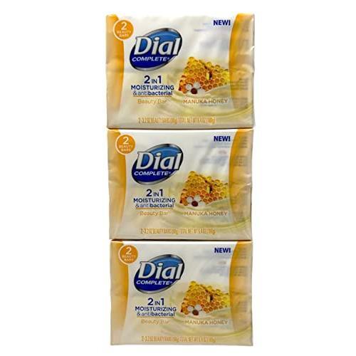 Dial Dial Complete 2 In 1 Moisturizing & Antibacterial Manuka Honey Beauty Bar 3- 3.2 Oz. Pack Body Wash Dark Khaki